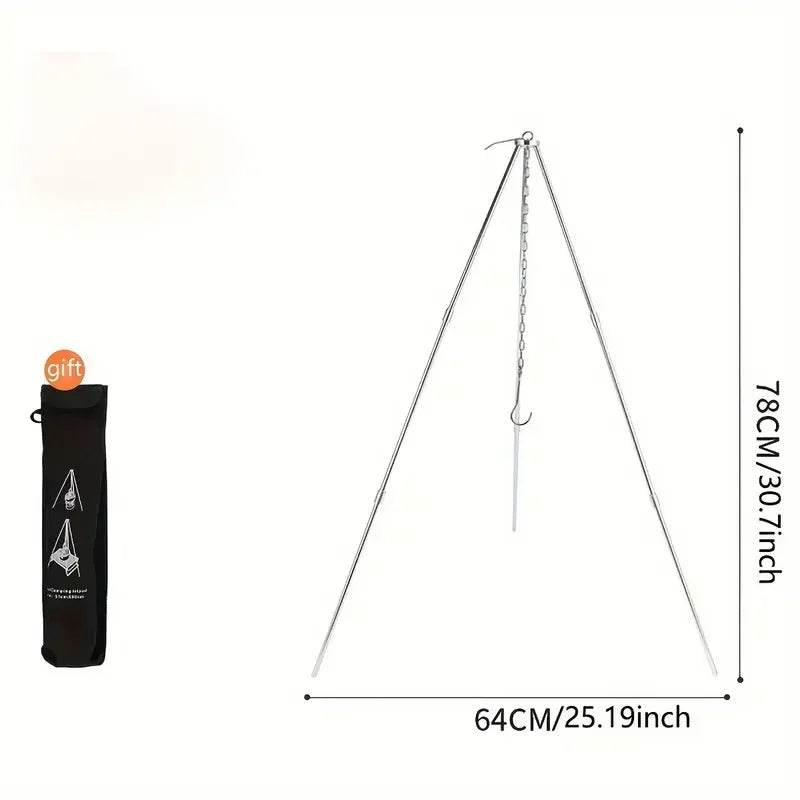 Camping Campfire Tripod Adjustable Hanging Pot, Stable Campfire Cooking,