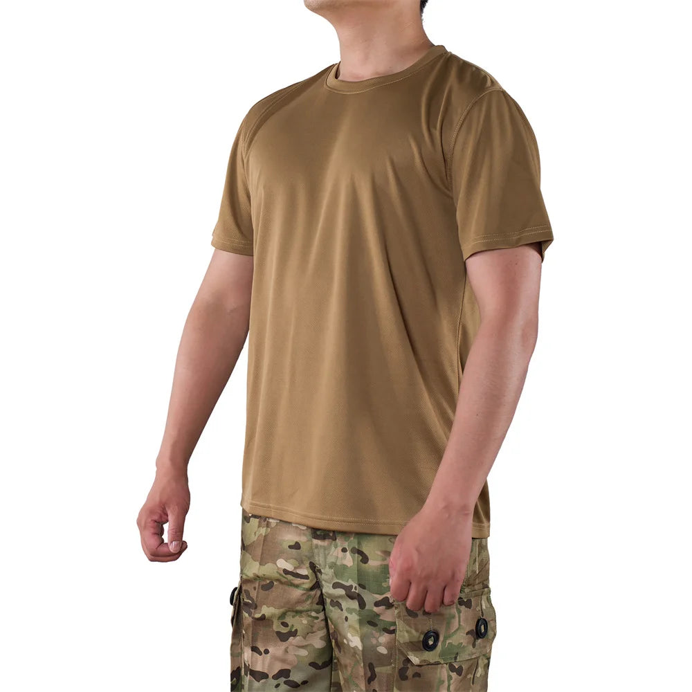 Men Summer Short Sleeve T-Shirt   Workout Hiking, hunting