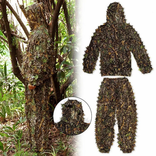 Camouflage 3D Leafy   Hunting Clothing Combat Clothes Set