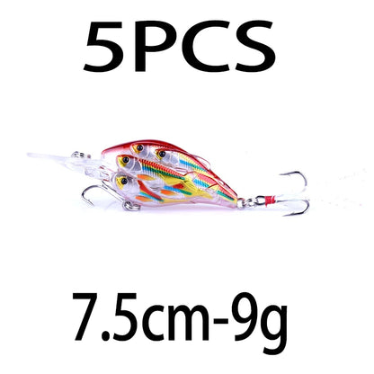 HENGJIA 1pc Diving Depth Crankbait Fishing Lures Swimbait Isca Artificial Bait floating Fishing Wobblers 7.5cm 9g pesca peche