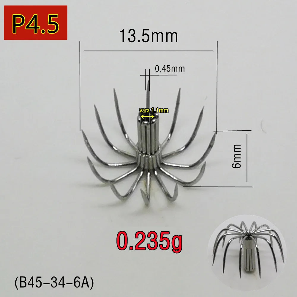 20pcs Small squid hooks Stainless paws Fishing fishhook