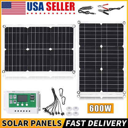 Portable Solar Power Charger for Bank Battery Camping Car Boat RV Solar Plate