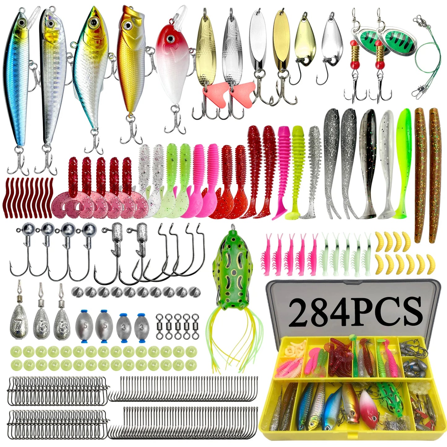 Fishing Lures Kit for Topwater Bait Rigs Tackle Kit for Bass Trout Salmon Fishing Accessories