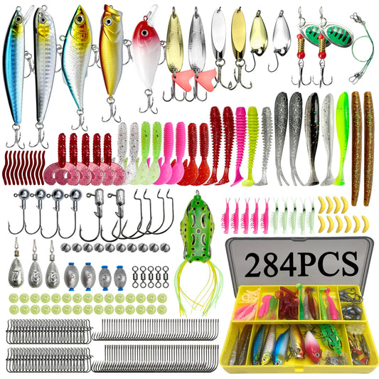 Fishing Lures Kit for Topwater Bait Rigs Tackle Kit for Bass Trout Salmon Fishing Accessories