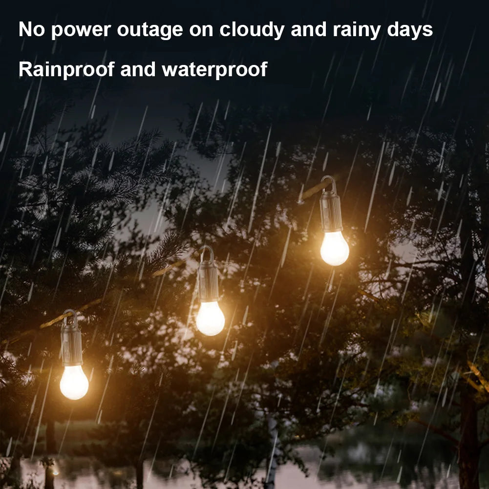 2-5PCS Solar Powered LED Lighting Lantern USB Charging Outdoor Tent