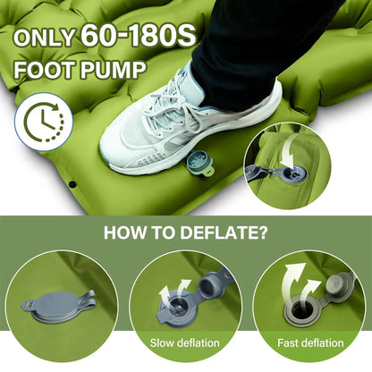 WESTTUNE   Thick for 2 Person with Pillow Built-in Foot Pump Inflatable Mattress