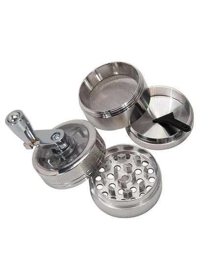 JUSTINLAU 4-layer Tobacco Grinder 40mm Manual Metal Zinc Alloy Herb Mill Spice Crusher Smoke Grinder Crusher Hand Crank Miller