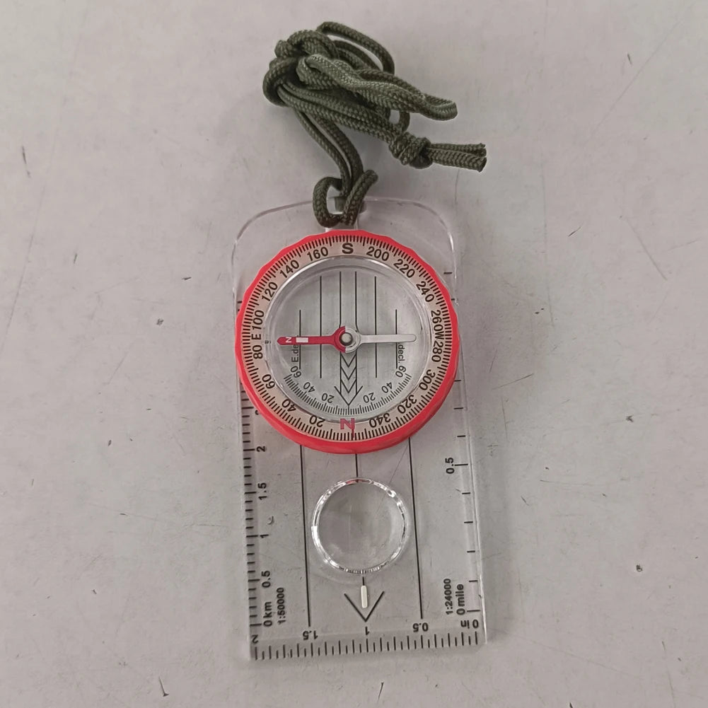 Luminous Compass Shockproof Waterproof Mountaineering Compass High Accuracy Outdoor with Magnifier for Climbing Biking Exploring
