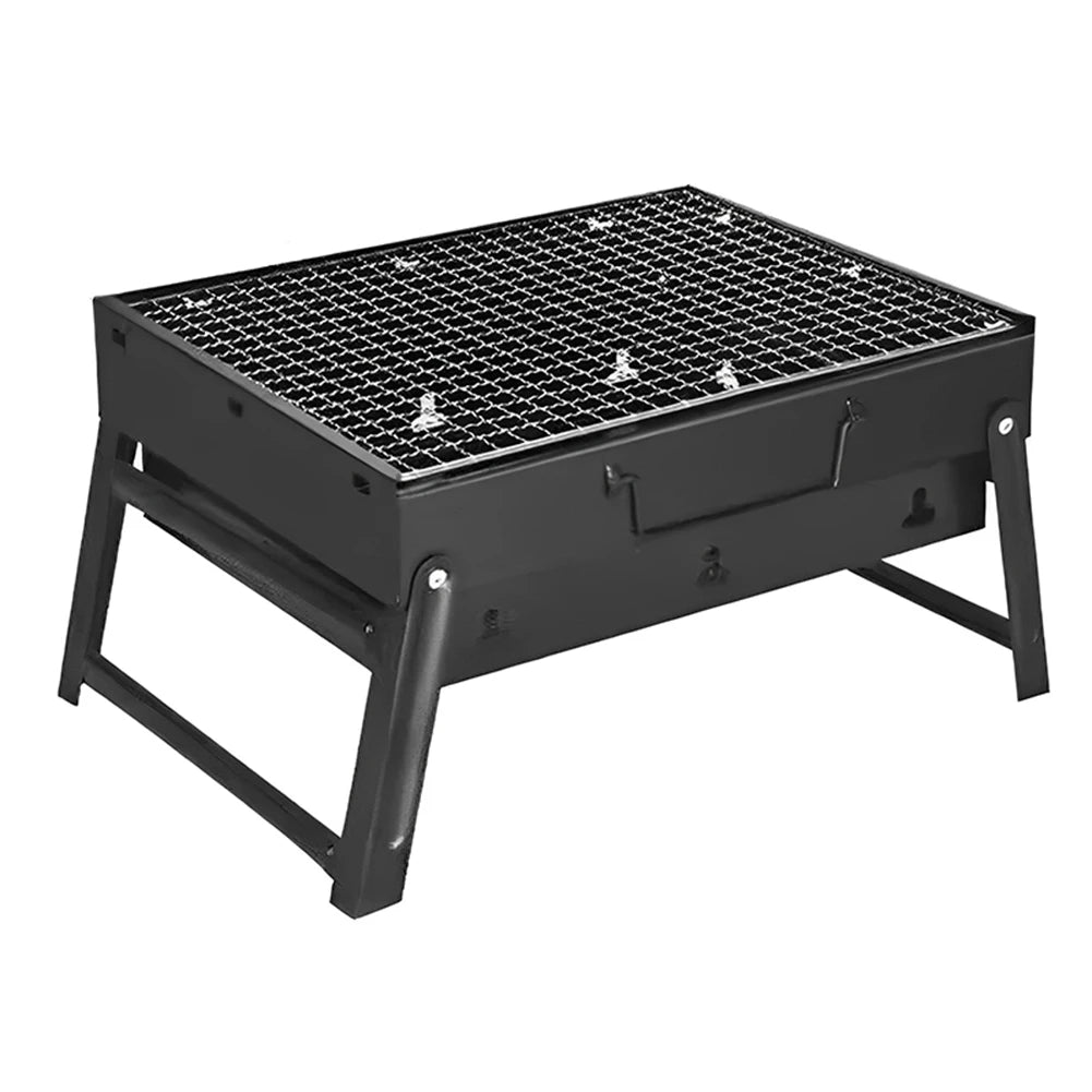 Stainless Steel Folding BBQ Charcoal Grill Mini BBQ Tool Grill Tabletop Barbecue Grill for Outdoor Cooking Camping Picnics