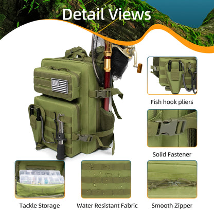 Fishing Hunting Bag Tactical Backpack,  Durable Waterproof