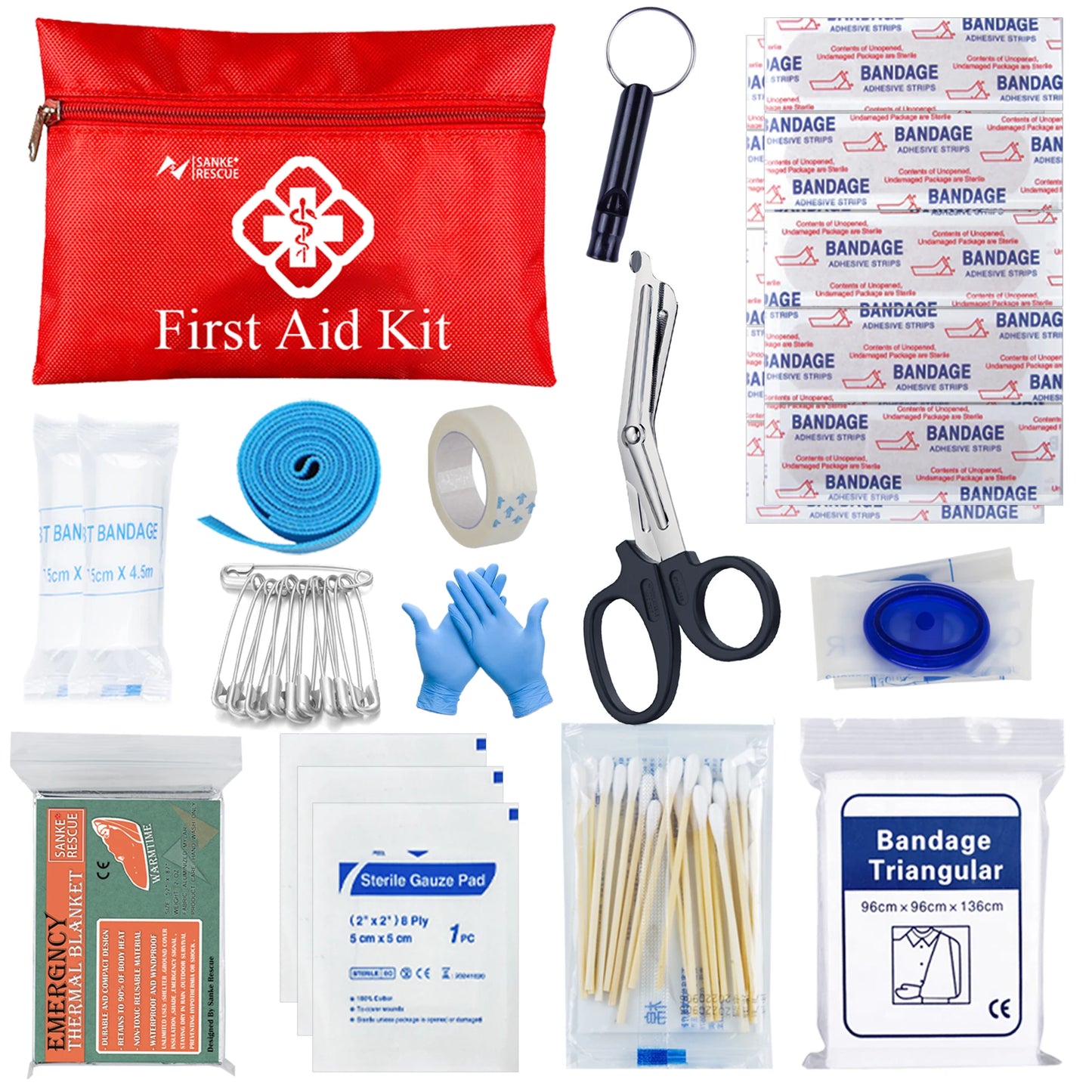 Survival First Aid Kit Survival Full Set  Outdoor Gear Emergency Kits Trauma Bag Camping Hiking