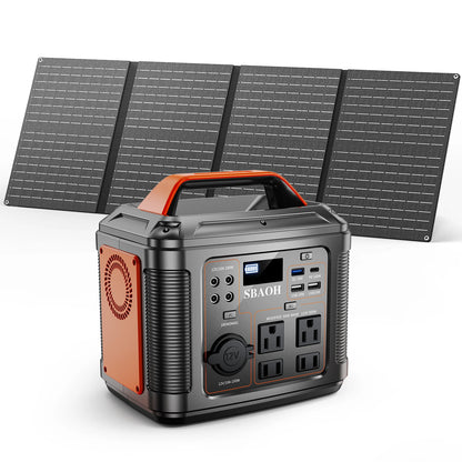 300W Portable Power Station,   Camping Solar Generator,