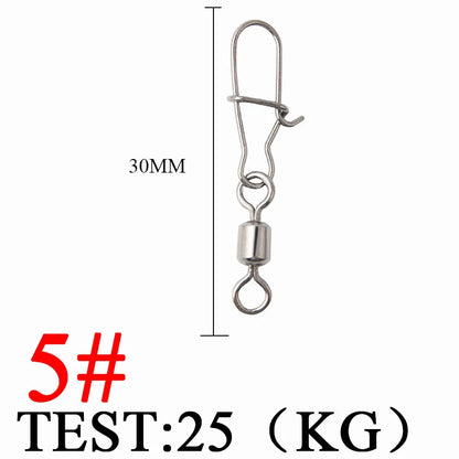 Bearing Rolling Swivel Stainless Steel Snap Pike Fishing Accessories Connector Fishhook Lure Swivels Tackle