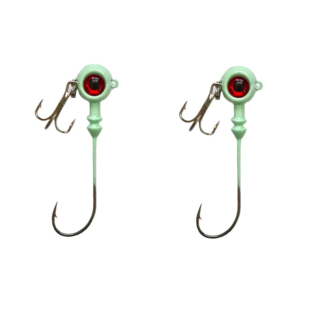 Fishing Barbed Hooks Artificial Hard Bait Luminous Head Jig Lure