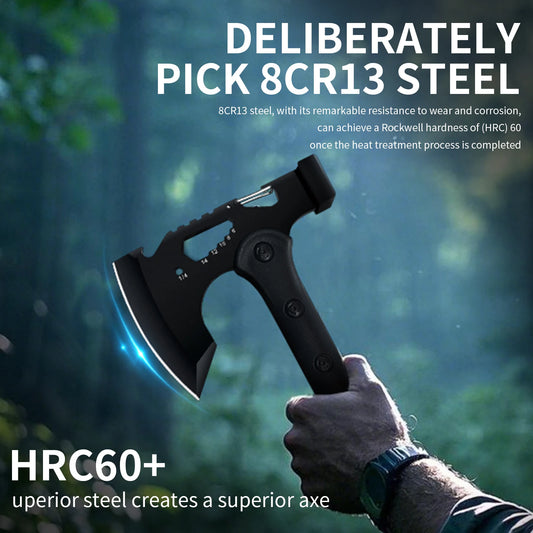 Outdoor camping axe, survival travel hand axe, multifunctional