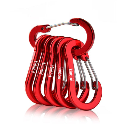 6Pcs Aluminum Alloy Carabiner Keychain Outdoor Camping Climbing Snap Clip