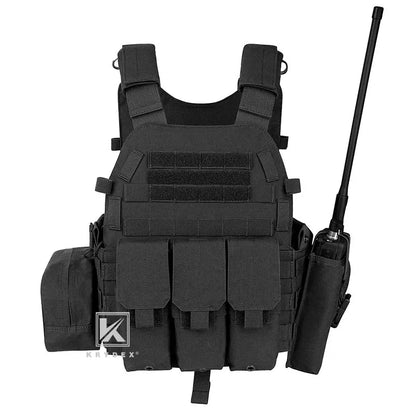 KRYDEX Tactical Body Armor Combat Vest Plate Carrier With Magazine Pouch
