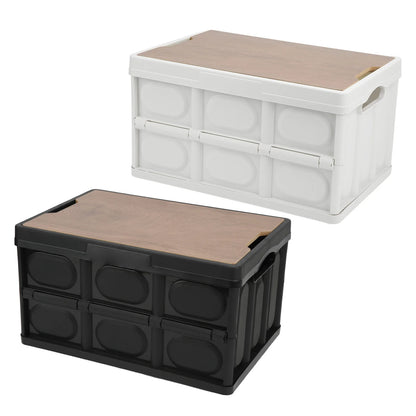 Folding Storage Box  with Wooden Panel for Outdoor
