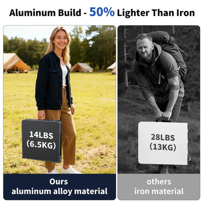 Portable Folding Card Table with Chairs,4ft Foldable Table Adjustable Height,Aluminum Alloy Frame Folding Dining Table with Carr