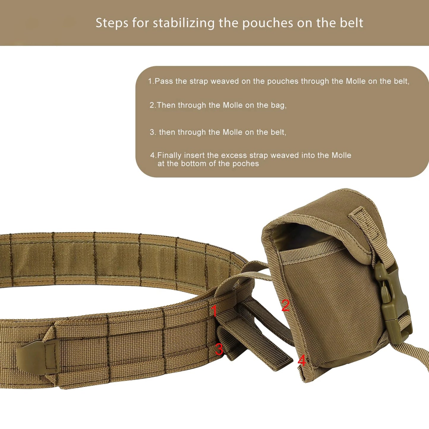 8-in-1 Hunting Tactical Battle Belt with Accessories  Quick Release Heavy Duty Belts
