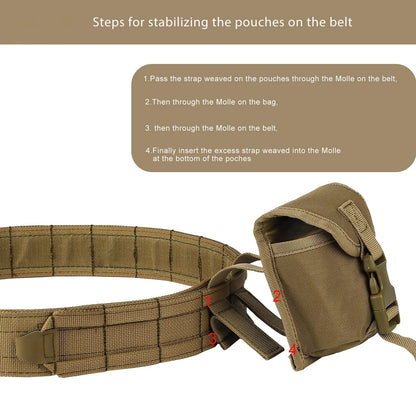 8-in-1 Hunting Tactical Battle Belt with Accessories  Quick Release Heavy Duty Belts