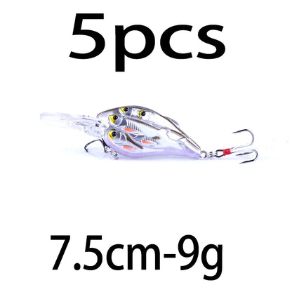 HENGJIA 1pc Diving Depth Crankbait Fishing Lures Swimbait Isca Artificial Bait floating Fishing Wobblers 7.5cm 9g pesca peche
