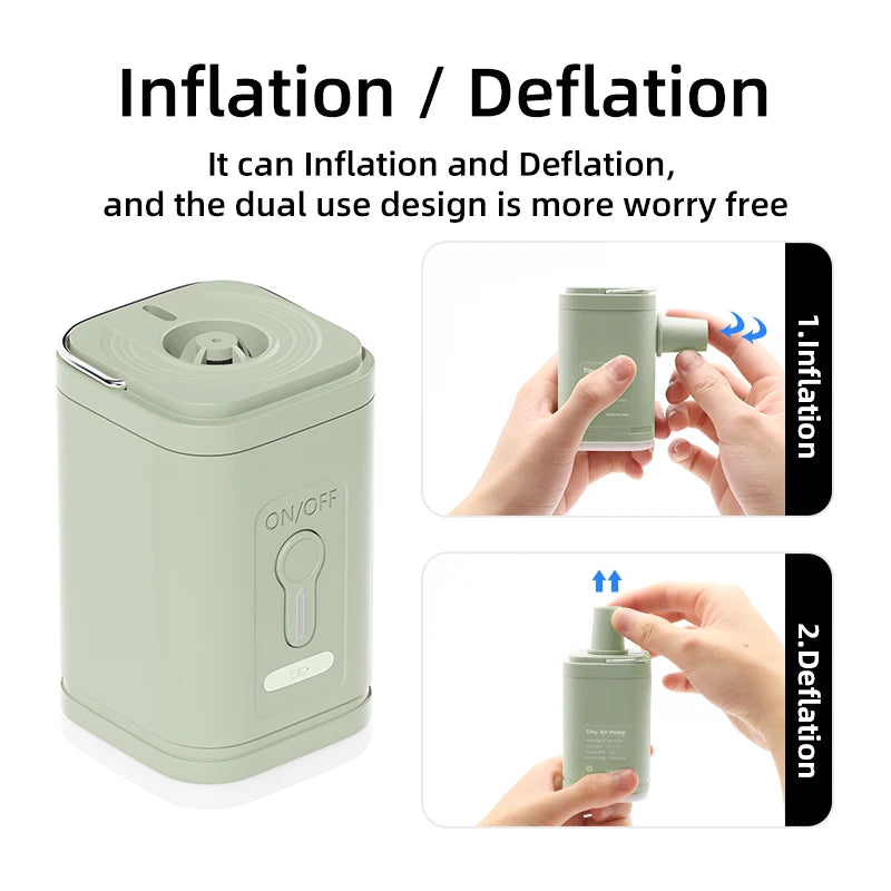 Wireless Air Compressor USB Charging Inflator/Deflator Pumps for Outdoor Camping
