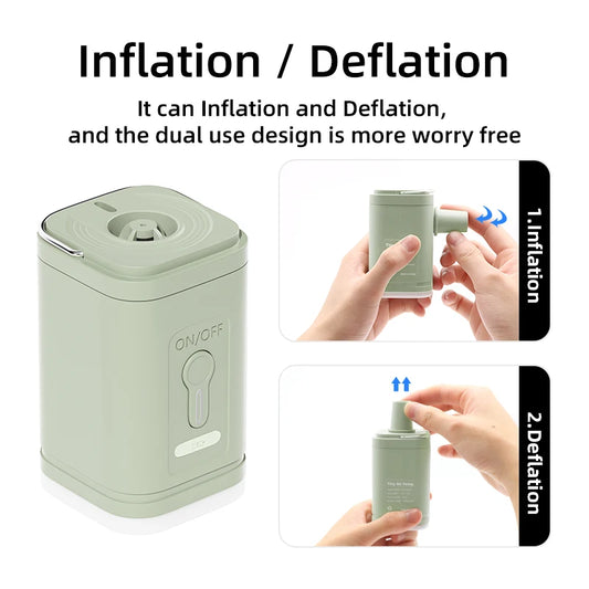 Wireless Air Compressor USB Charging Inflator/Deflator Pumps for Outdoor Camping