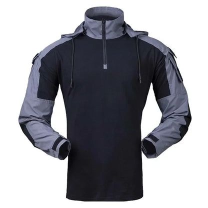Shirts Men Long Sleeve Breathable T-shirt Camo Hooded Quick-dry