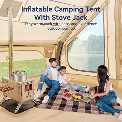 Inflatable Blow Up Tents for Camping, Waterproof  Manual Pump, Spacious Easy Setup Inflatable Camping