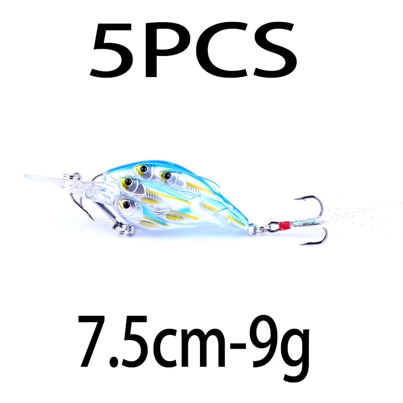 HENGJIA 1pc Diving Depth Crankbait Fishing Lures Swimbait Isca Artificial Bait floating Fishing Wobblers 7.5cm 9g pesca peche