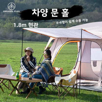 Tent Camping Two Bedroom Large Family 10 People Waterproof Double Layer Anti Uv Beach Shade Outdoor 4 Seasons Canopy