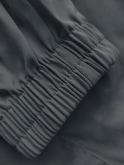 Mens Trousers Popular Casual Slim Fit Solid Color Pocket Cargo Pants Loose Wide Leg Straight Elastic High Waisted Pantalones