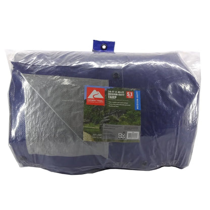 Medium Duty Tarp 24ft x 40ft PE Material Waterproof Tear Resistant