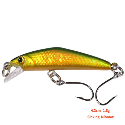 1pcs  4.3cm 1.6g Pesca Stream micro Fishing Lure Sinking Minnow Artificial Hard Bait For Bass Carp Pike SalmonTrout Panfish Lure