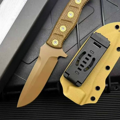 Knife Flax Handle Blade Outdoor Fishing Cutting Hunting