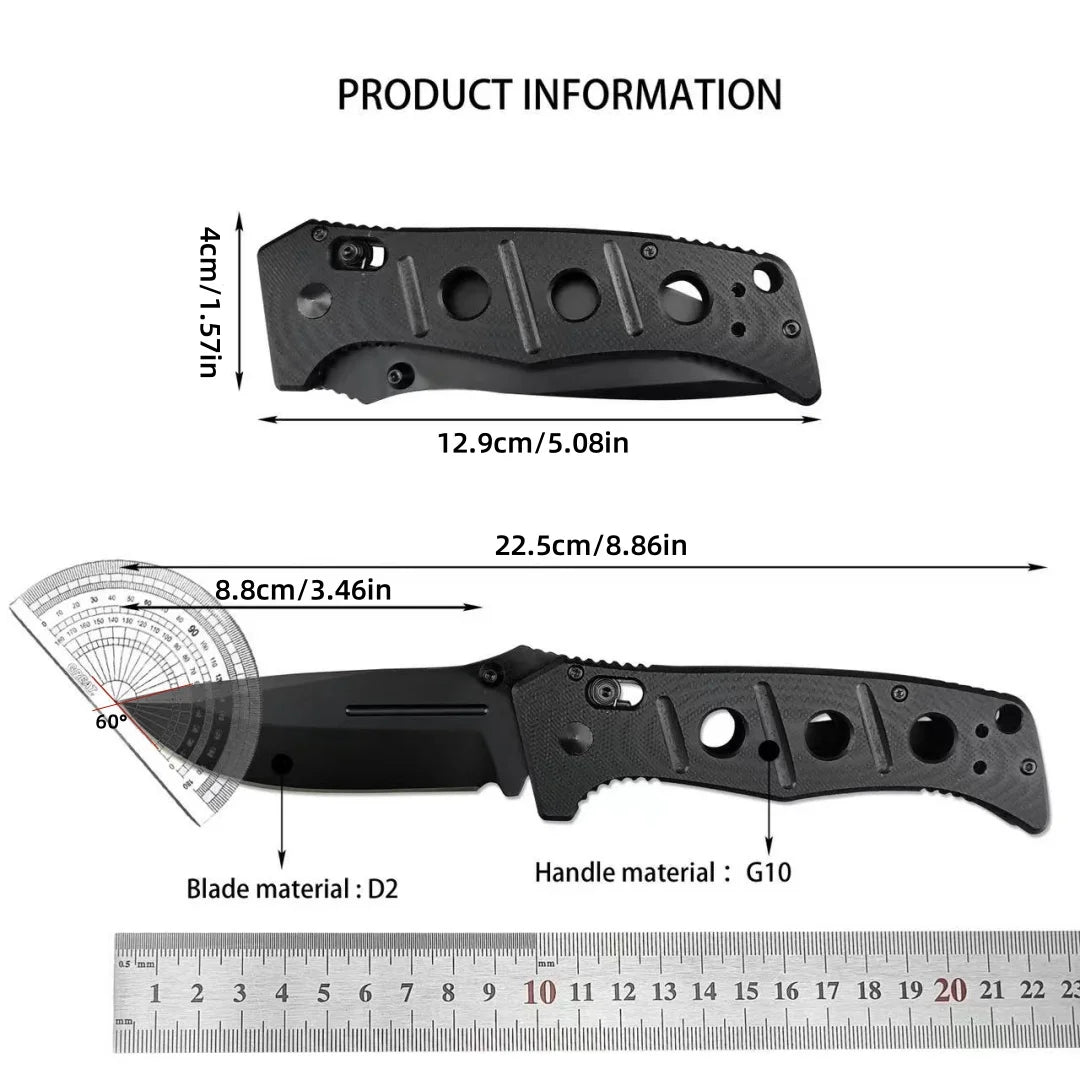 Outdoor folding knife,     bearing lock knife,   D2 blade, ultra-portable daily