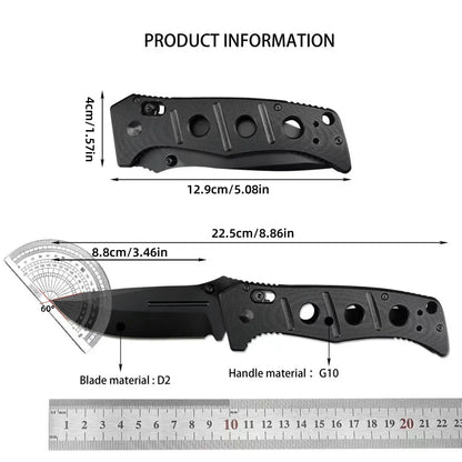 Outdoor folding knife,     bearing lock knife,   D2 blade, ultra-portable daily