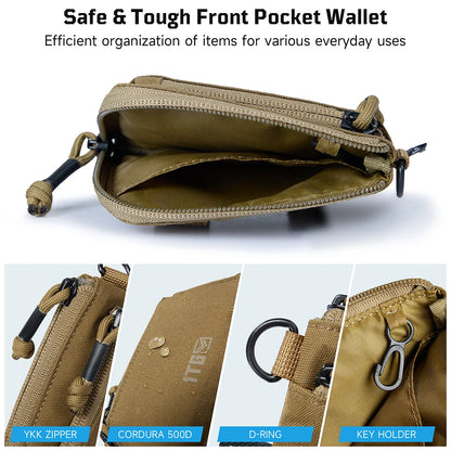 Waterproof EDC Pouch Portable Key Change Purse Wallet Travel Kit Coin Mini Purse & Card Slots And Zippers Pouch
