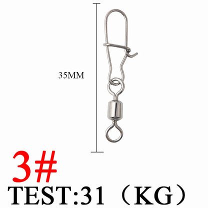 Bearing Rolling Swivel Stainless Steel Snap Pike Fishing Accessories Connector Fishhook Lure Swivels Tackle
