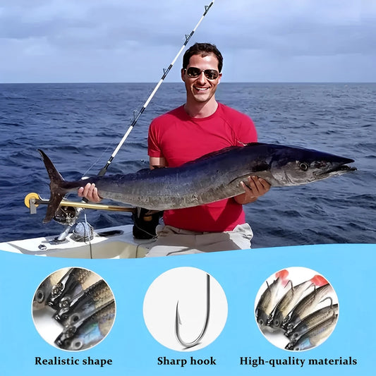 5pcs Realistic Fishing Lures 8cm Soft Artificial Swim Baits Sturdy Durable Material Fishing Bait for Freshwater Saltwater