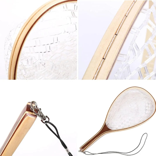 Fly Fishing Landing Net  Transparent Net Soft Rubber Mesh