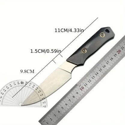 Fixed Blade Knife D2 Blade Stonewashed Camping Equipment Straight Knife with  Sheath