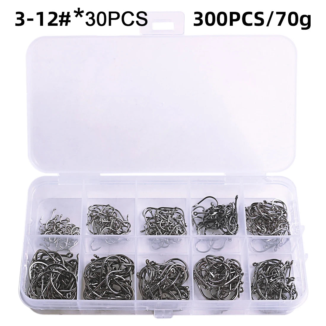 Fishing Hooks Set High Carbon Steel Barbed Fishhooks for Saltwater Freshwater