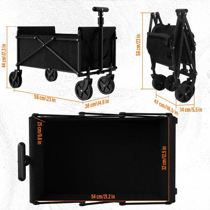 Outdoor Camping Handcart with Foldable Wheels: