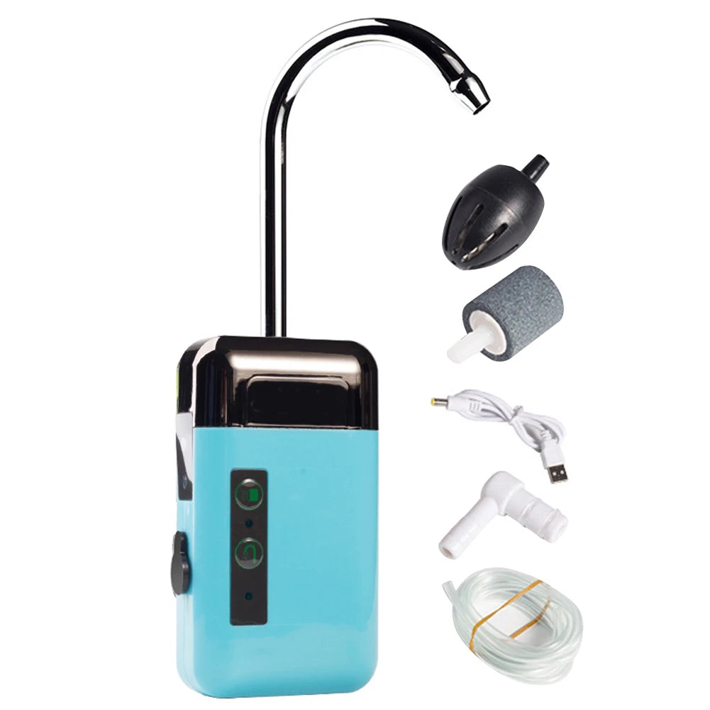 Water Oxygen Pump Portable Fishing Oxygen Water Pump Intelligent Sensor Energy Saving LED Light