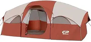 Tent 8 Person Camping Tents, Weather Resistant Family Tent, 5 Large Mesh Windows, Double Layer, Divided Curtain for Separated R