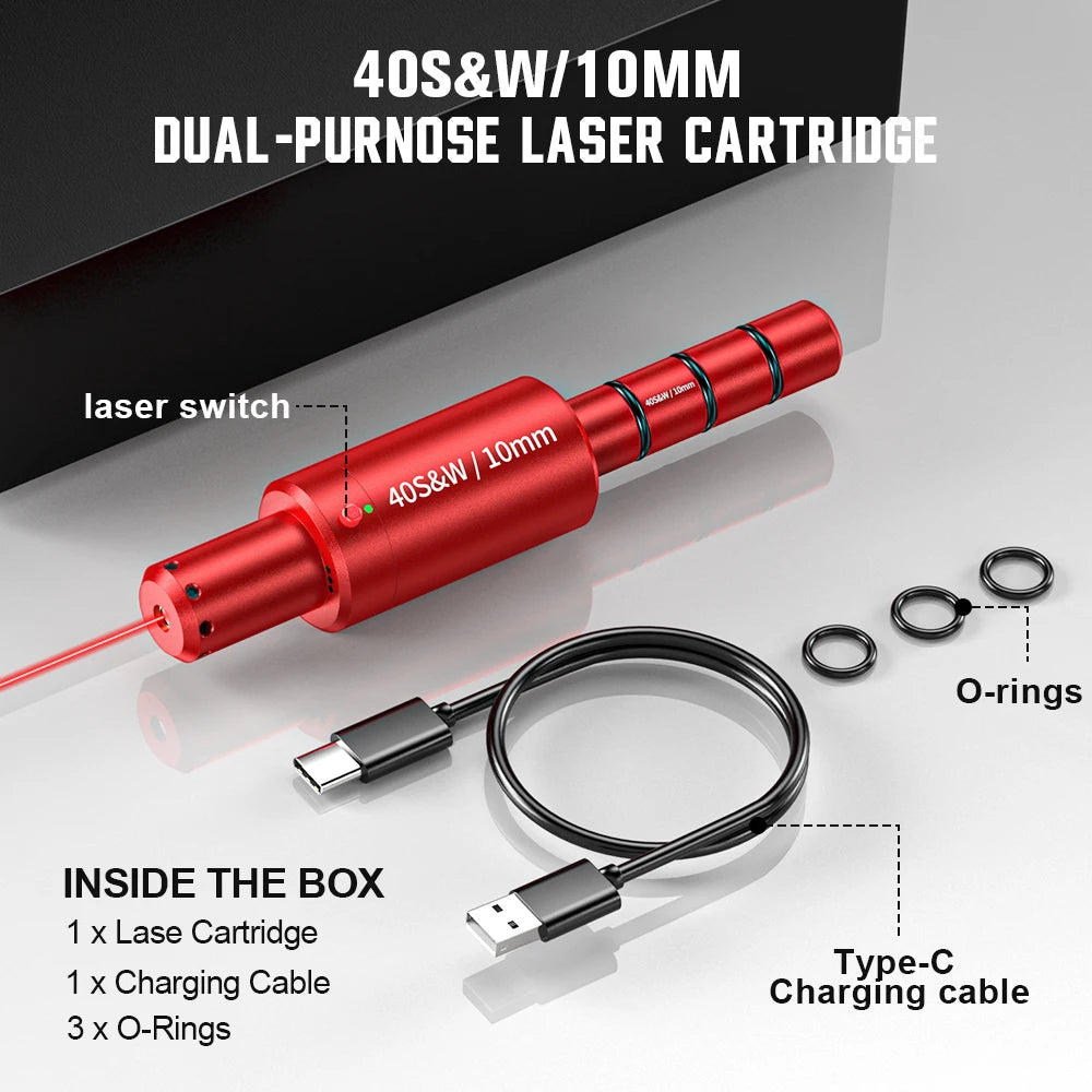 40S&W dual-purpose magnetic suction laser training bullet, red dot laser training bullet, dry powder laser training bullet