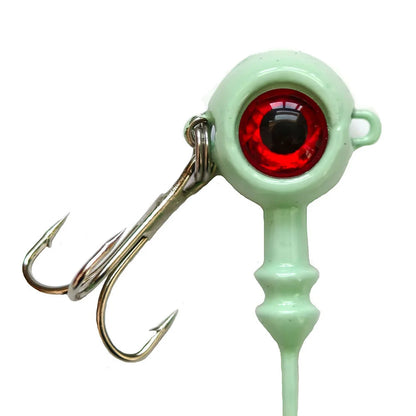 Fishing Barbed Hooks Artificial Hard Bait Luminous Head Jig Lure