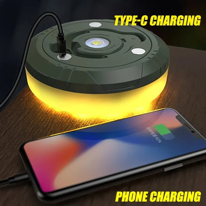 Rechargeable 32.8FT Camping String Lights - 2 in 1 Quick Storage Tent Lights with 5 Lighting Modes - Hanging Portable LED Lamp f